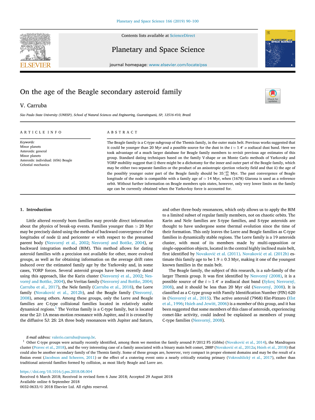 On the Age of the Beagle Secondary Asteroid Family