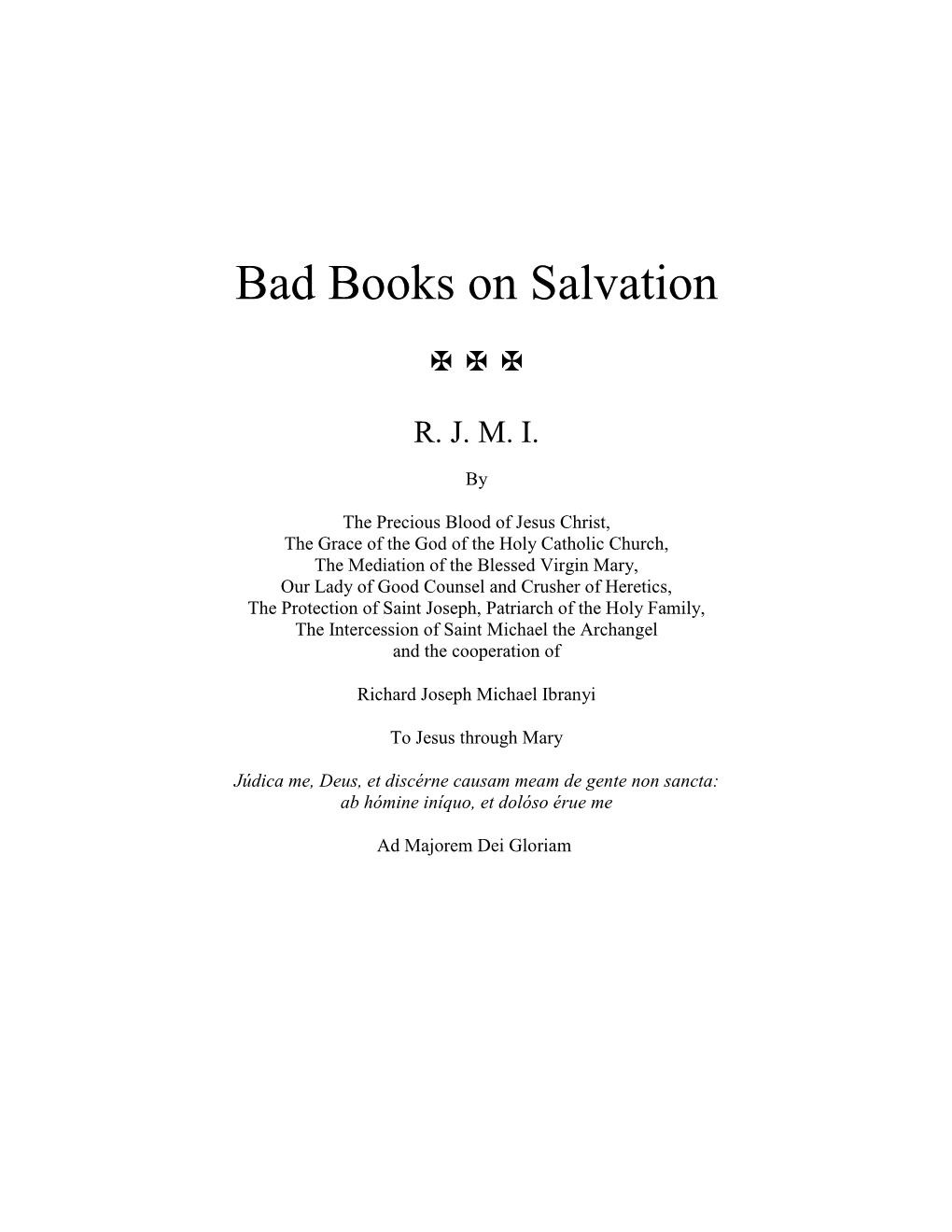 Bad Books on Salvation   