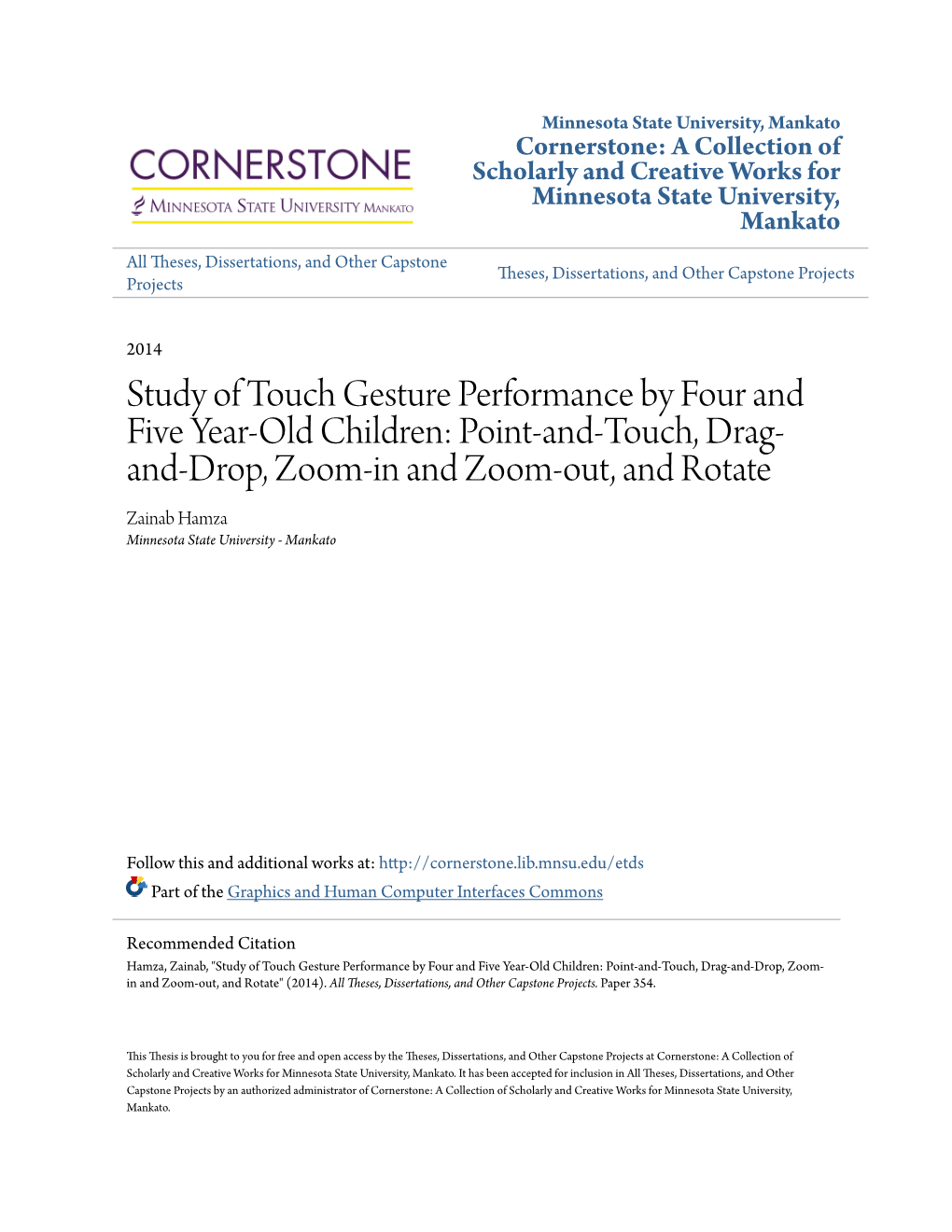 Study of Touch Gesture Performance by Four and Five