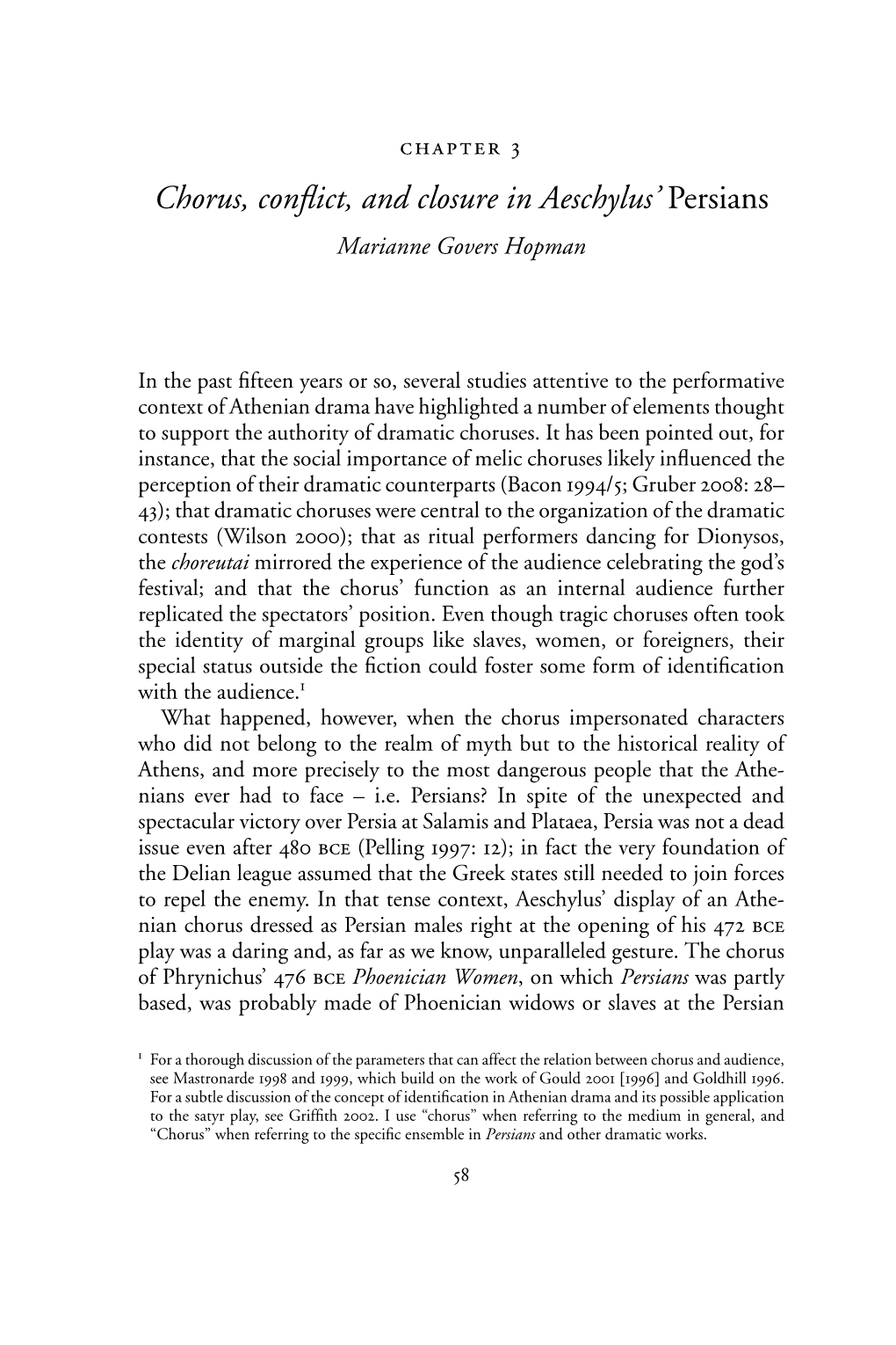 Chorus, Conflict, and Closure in Aeschylus' Persians