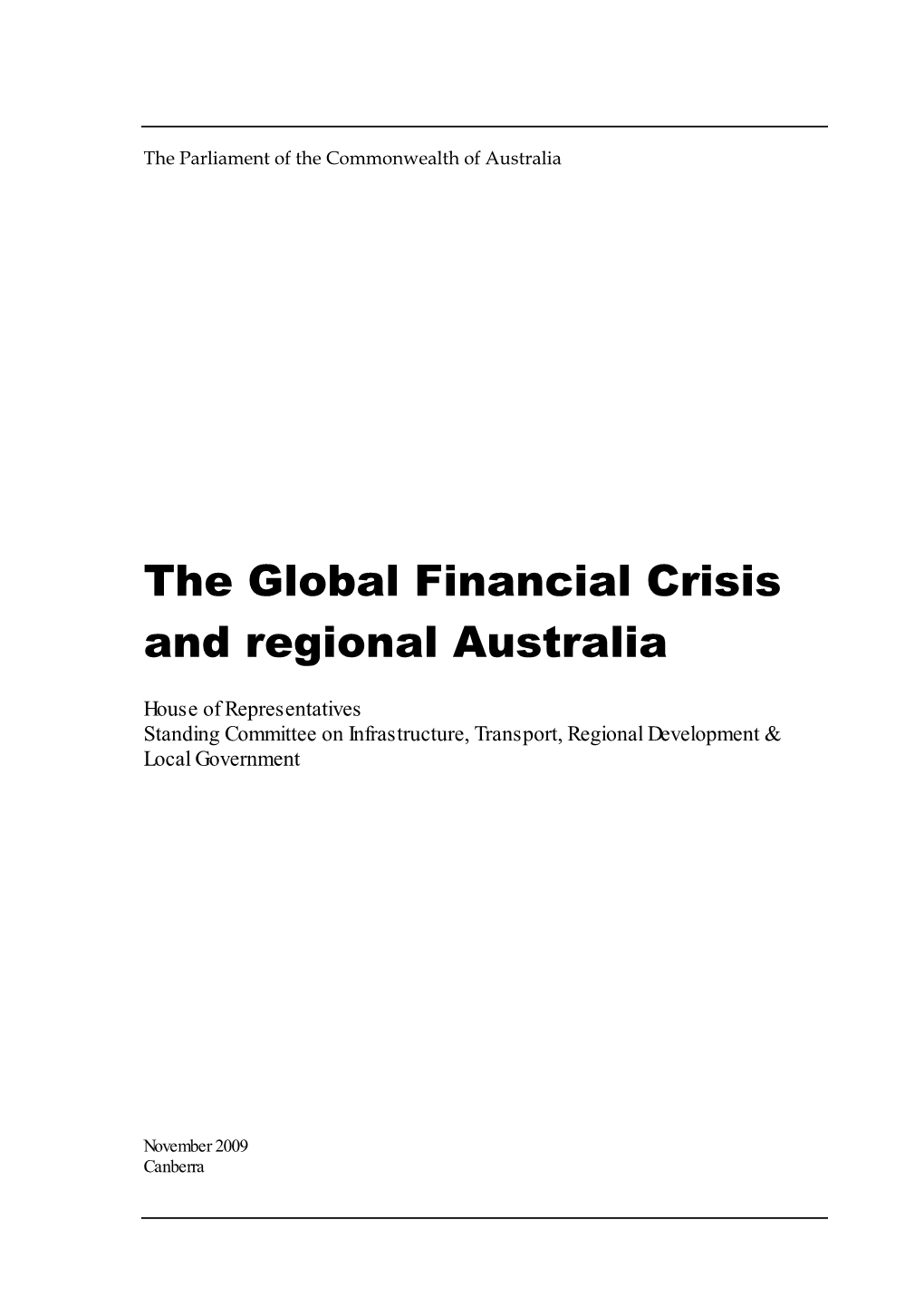 The Global Financial Crisis and Regional Australia