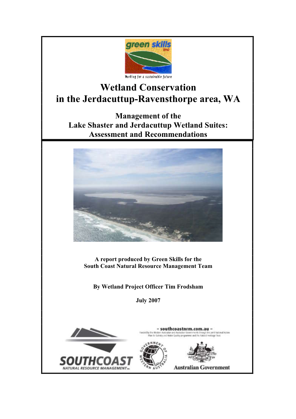 Wetland Conservation in the Jerdacuttup-Ravensthorpe Area, WA