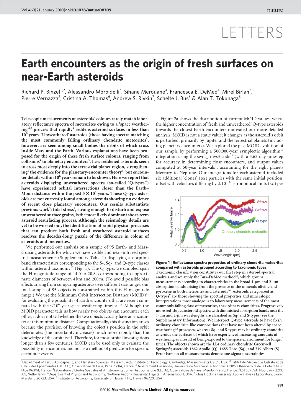 Earth Encounters As the Origin of Fresh Surfaces on Near-Earth Asteroids