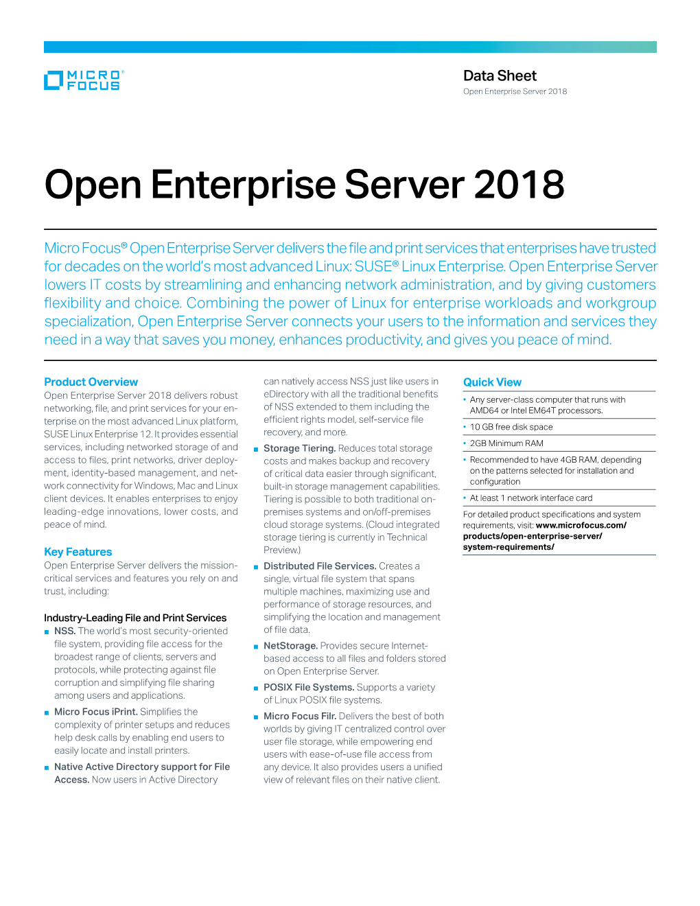 Open Enterprise Server 2018