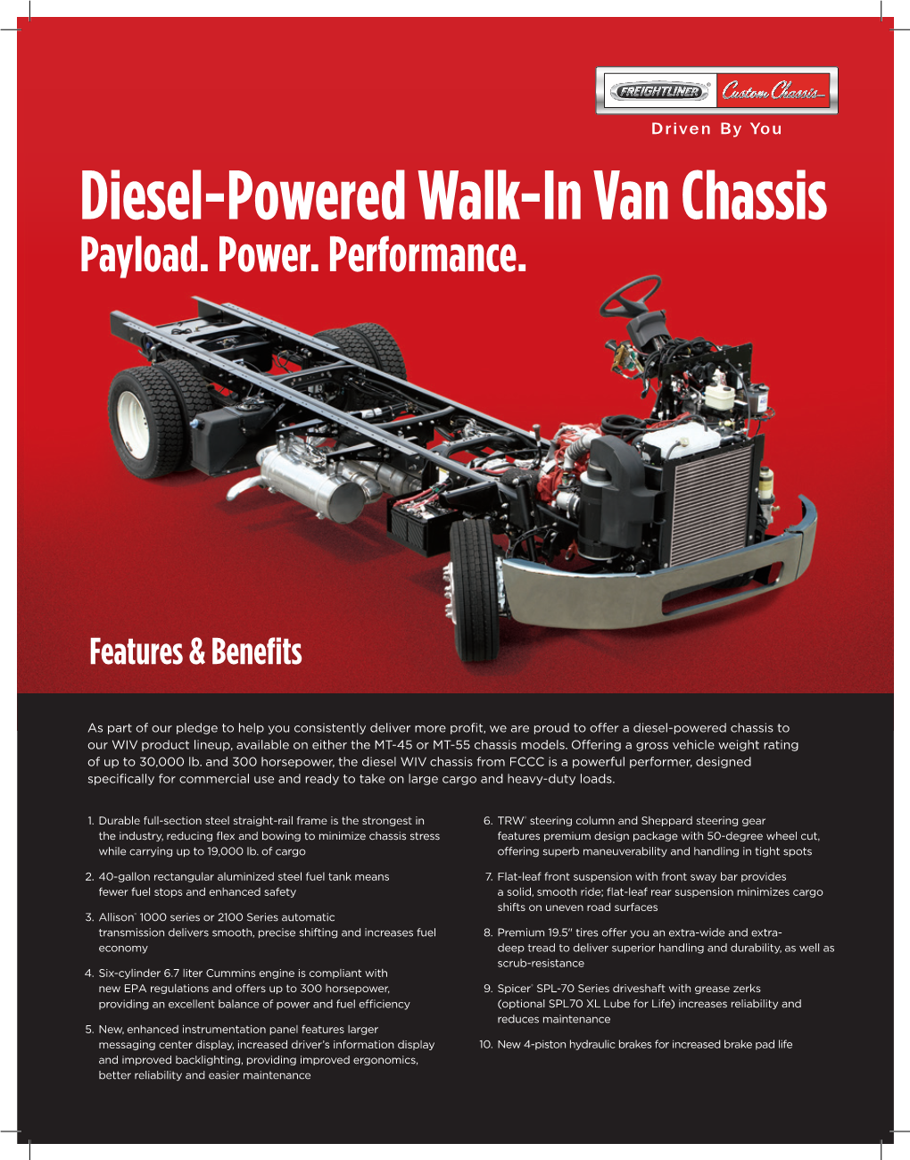 Diesel-Powered Walk-In Van Chassis Payload