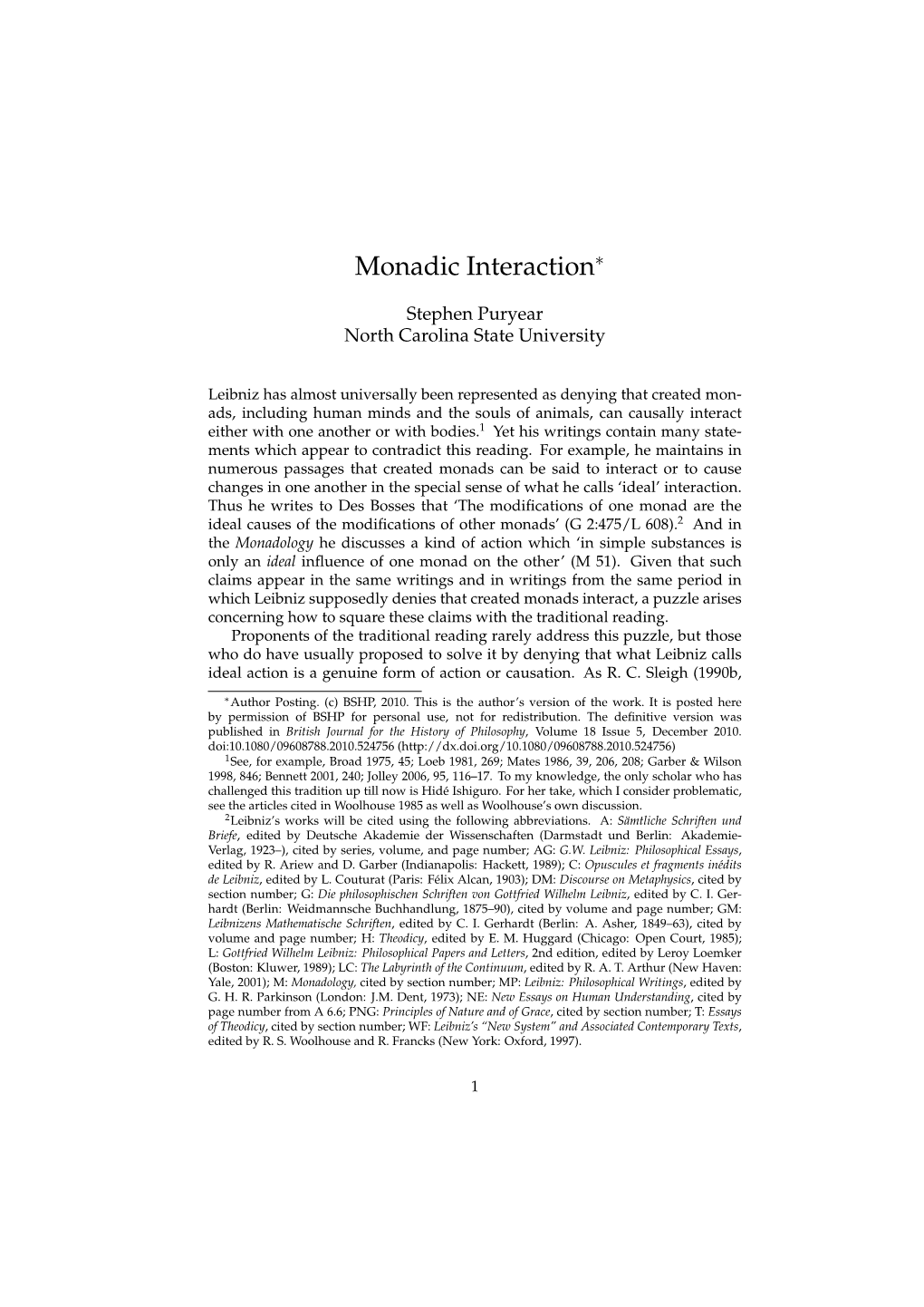 Monadic Interaction∗