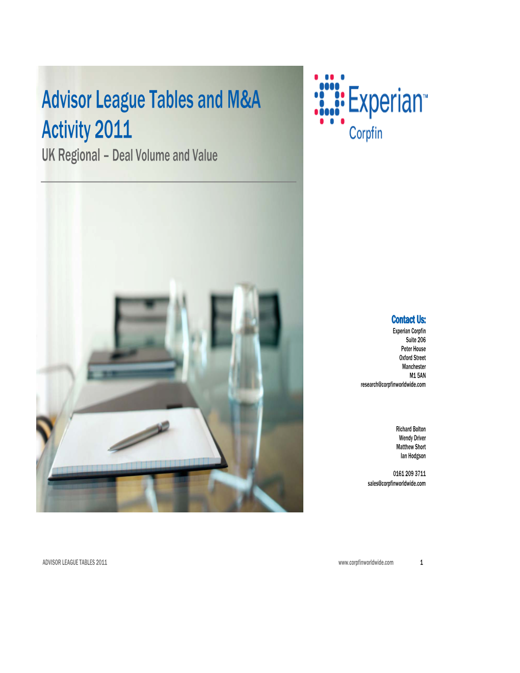 Advisor League Tables and M&A Activity 2011