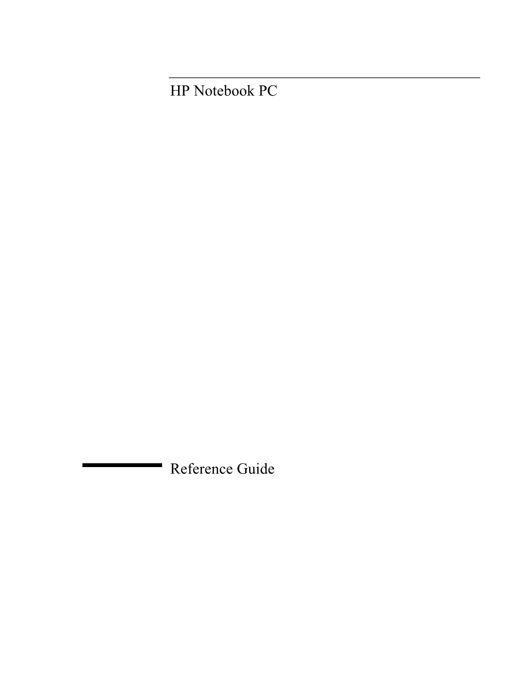 HP Notebook PC Reference Guide