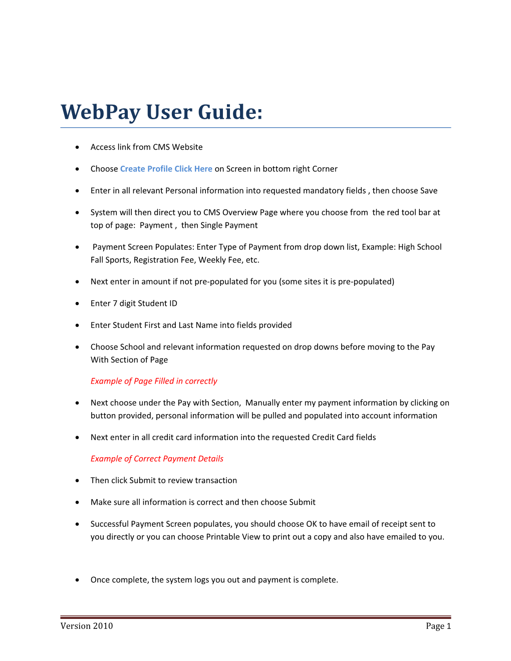 Webpay User Guide