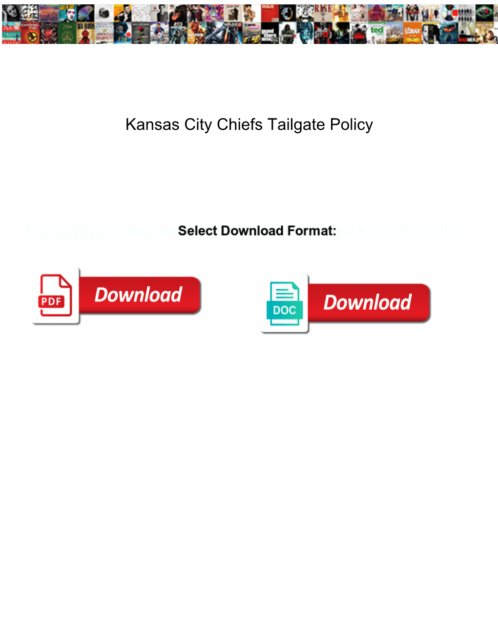 Kansas City Chiefs Tailgate Policy