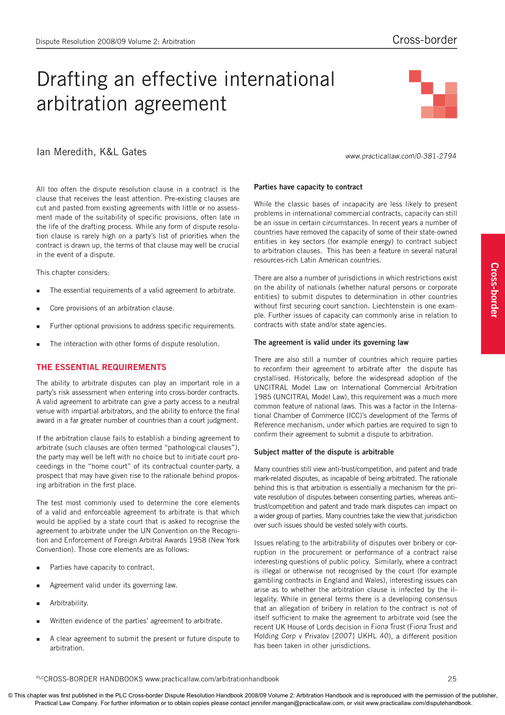 Drafting an Effective International Arbitration Agreement