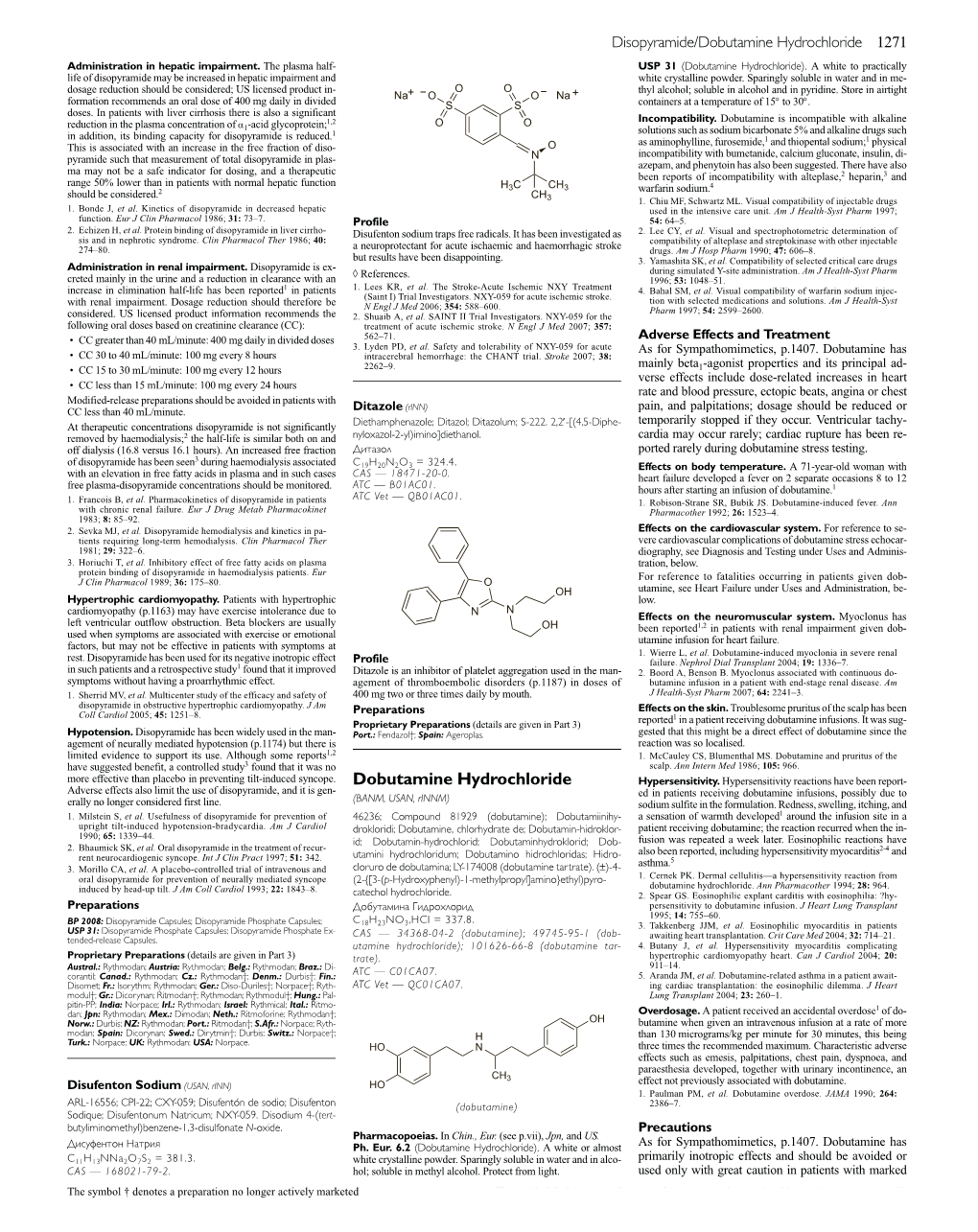 Dobutamine Hydrochloride 1271 Administration in Hepatic Impairment