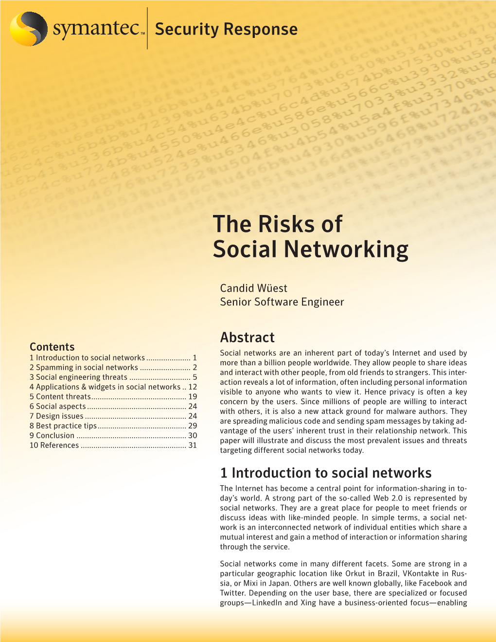Security Risks of Social Networking