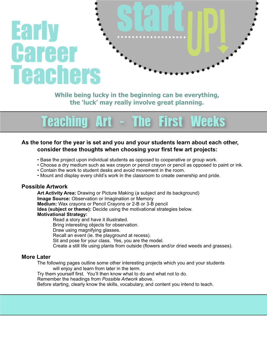 Art Projects for PITA's Early Career Teachers.Pdf
