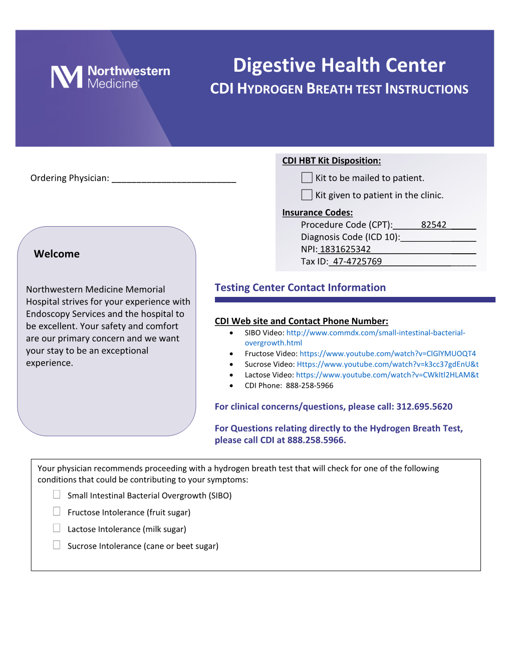 Cdi Hydrogen Breath Test Instructions