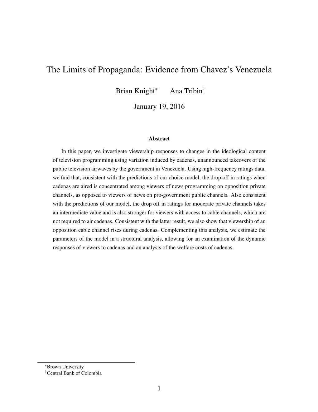 The Limits of Propaganda: Evidence from Chavez's Venezuela