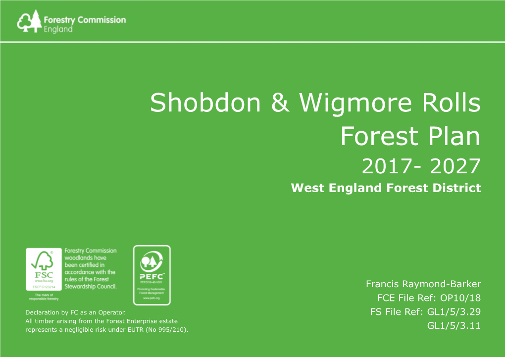 Shobdon & Wigmore Rolls Forest Plan