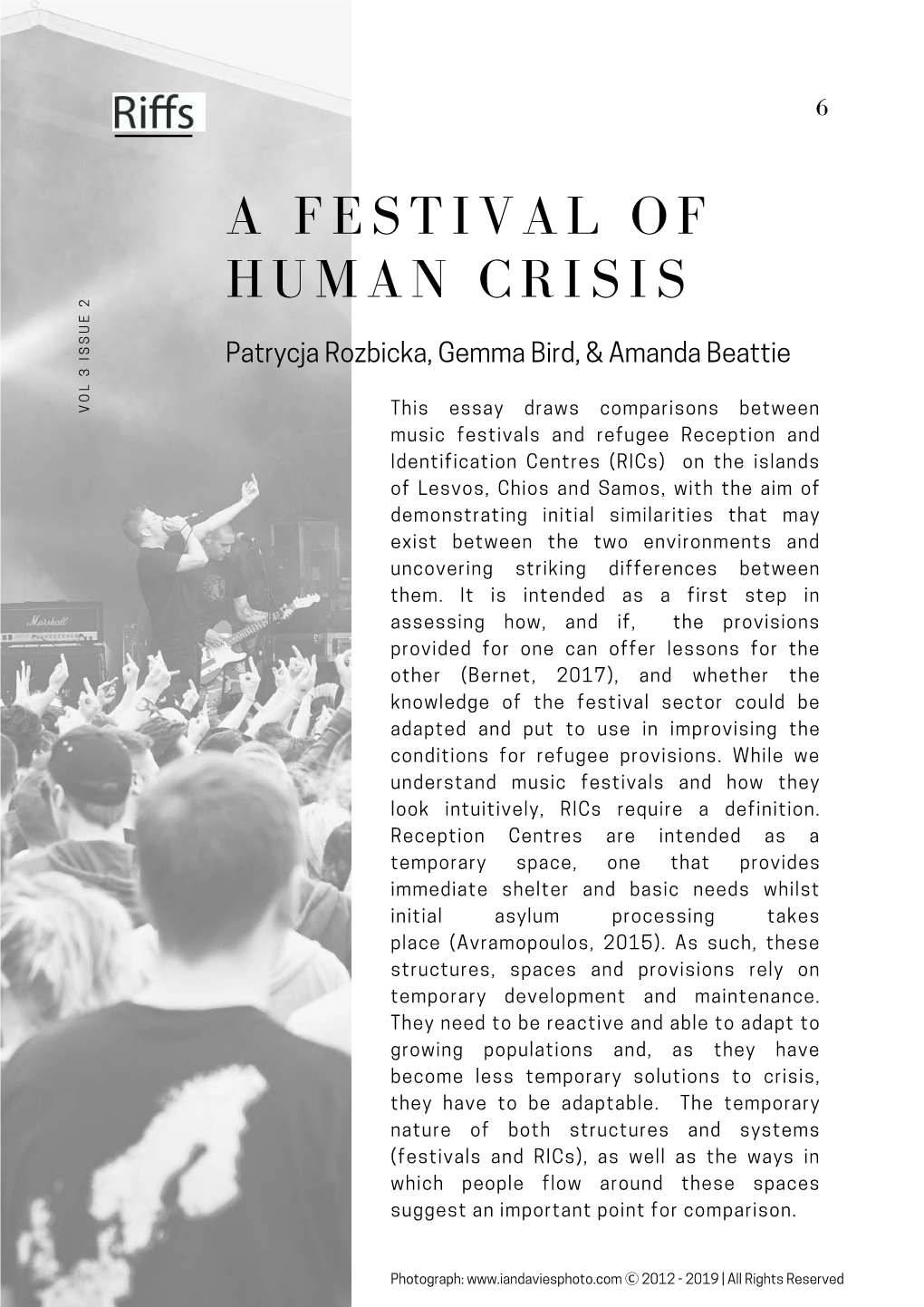 A Festival of Human Crisis