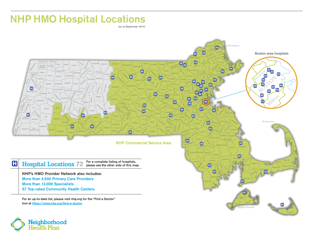 NHP HMO Hospital Locations (As of September 2014)