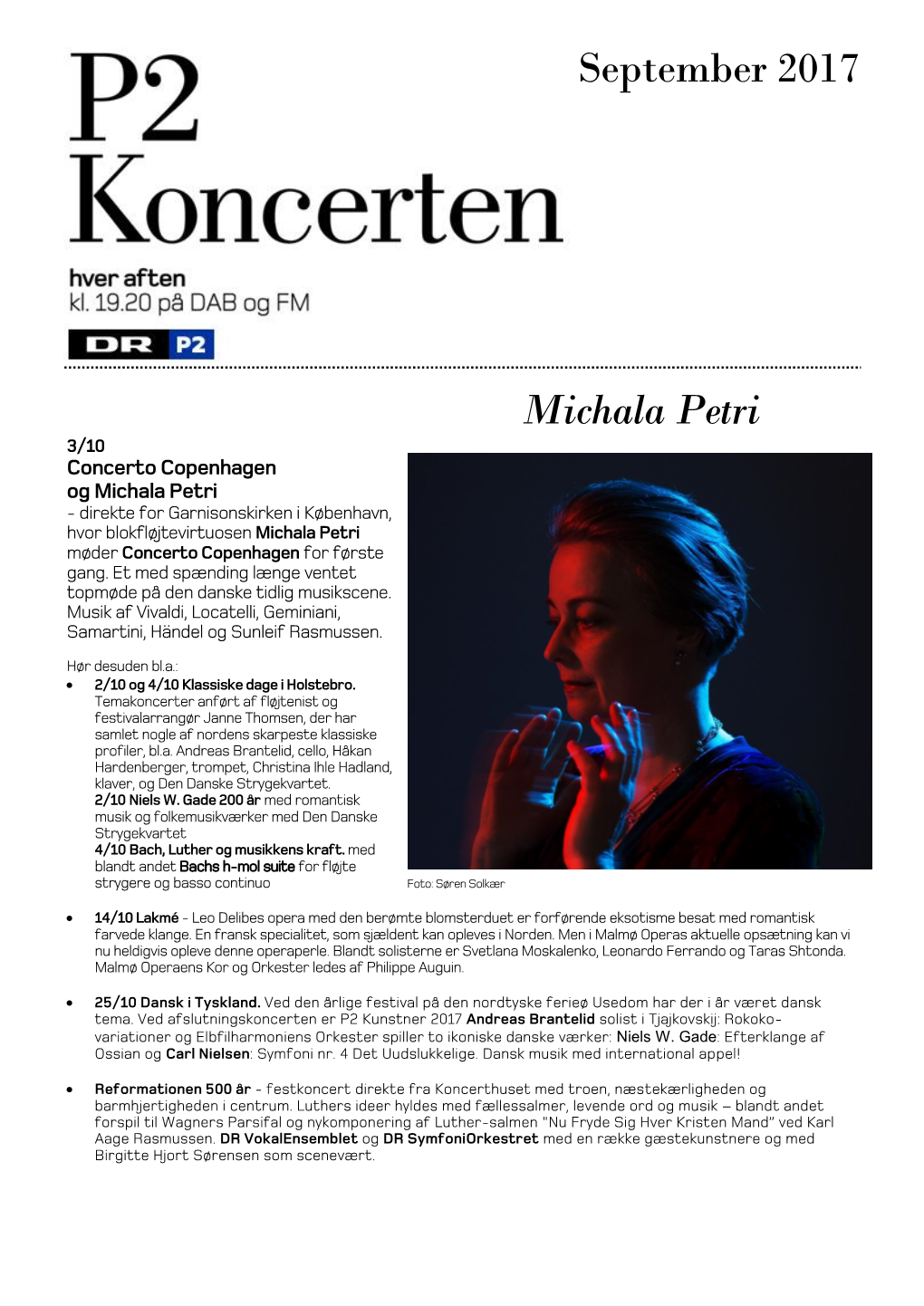 Michala Petri September 2017