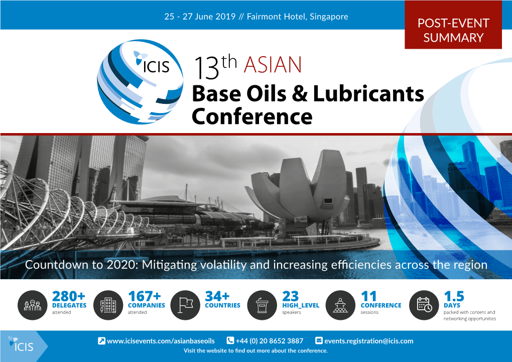 Base Oils & Lubricants 13Th ASIAN Conference