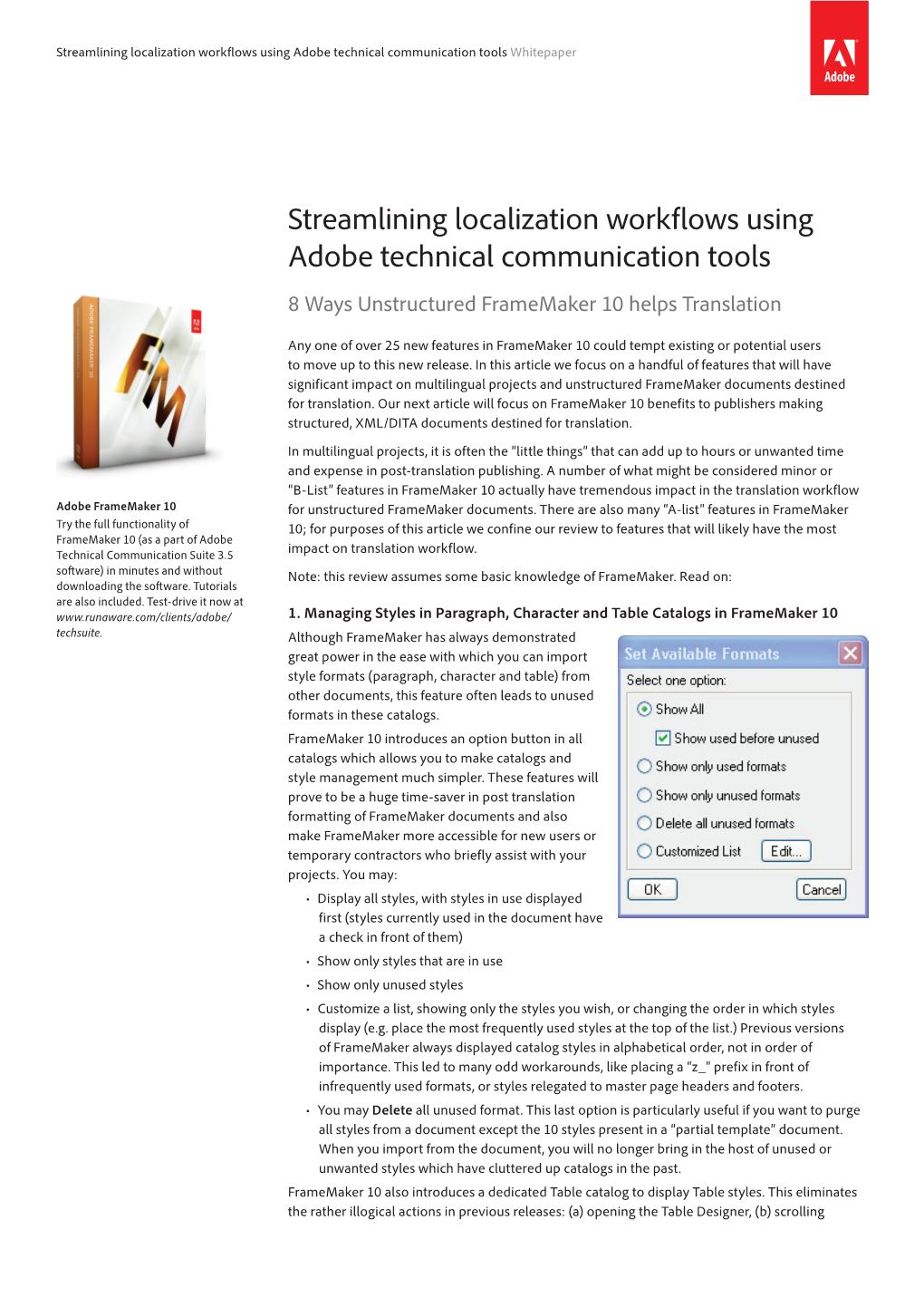 Streamlining Localization Workflows Using Adobe Technical