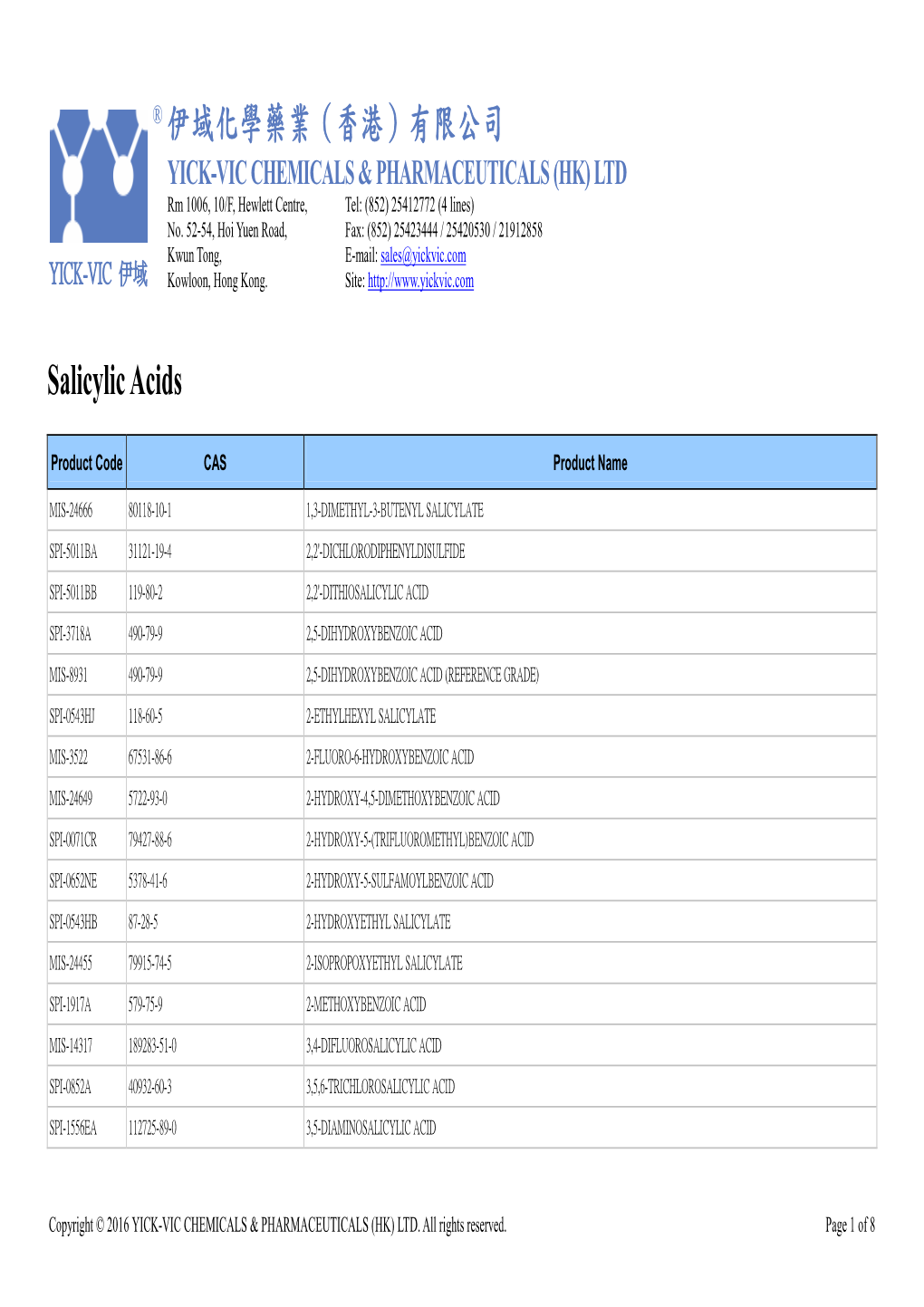 有限公司 Salicylic Acids