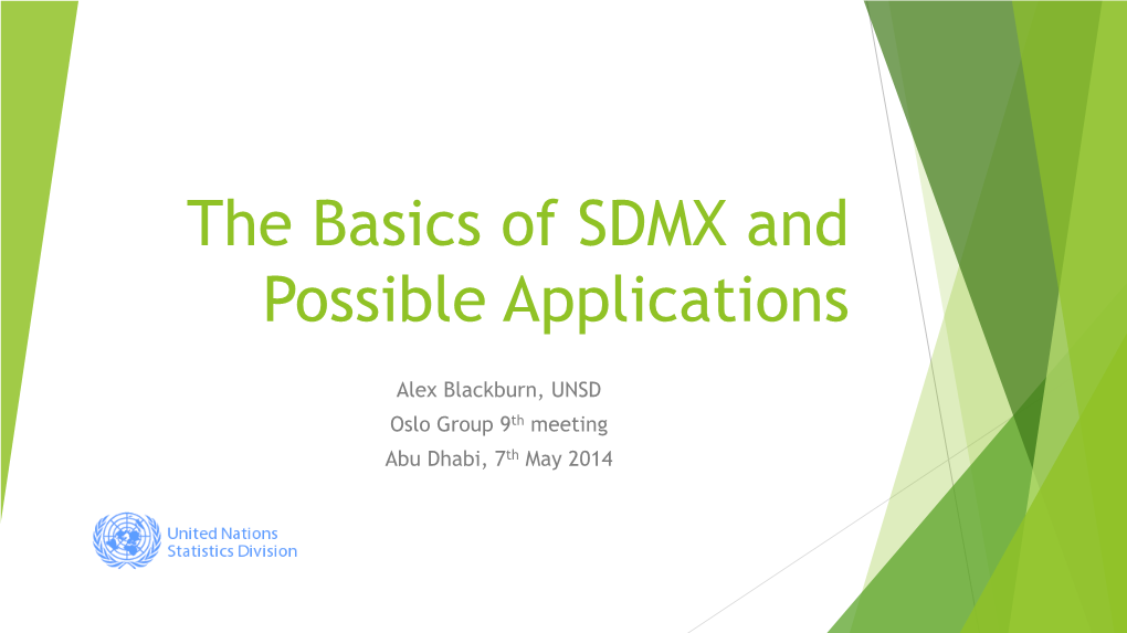 UNSD's Work in SDMX