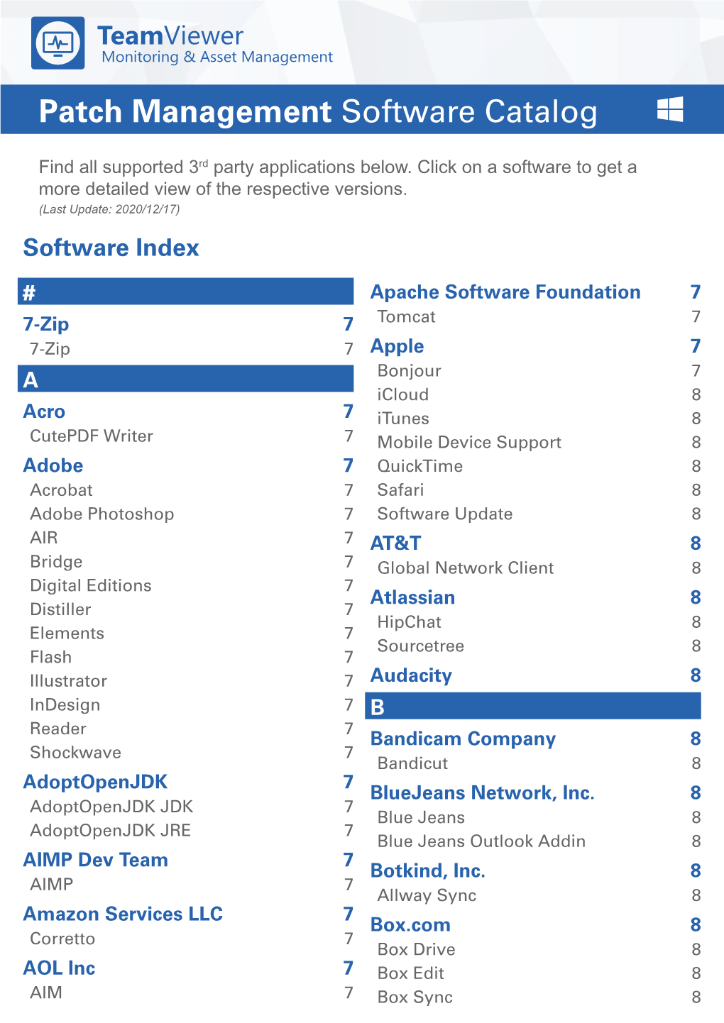 Patch Management Software Catalog 