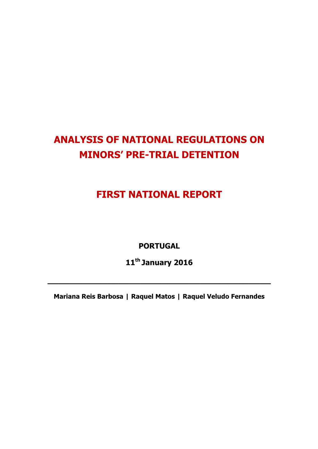 Analysis of National Regulations on Minors' Pre