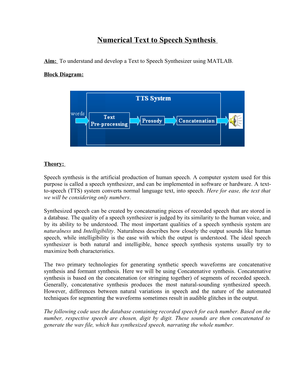 Text to Speech Synthesis