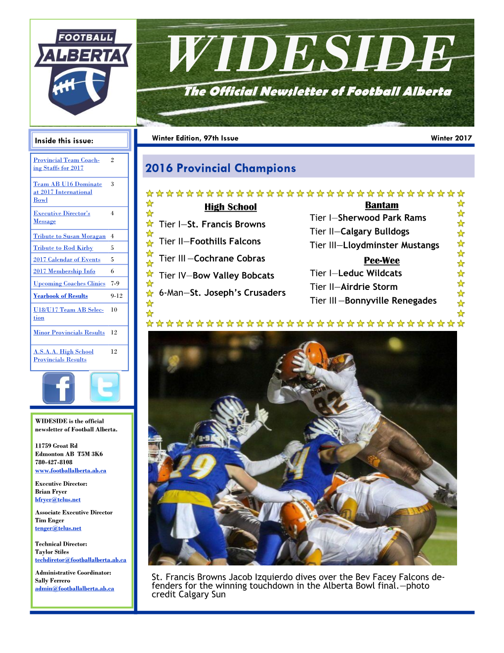 WIDESIDE the Official Newsletter of Football Alberta