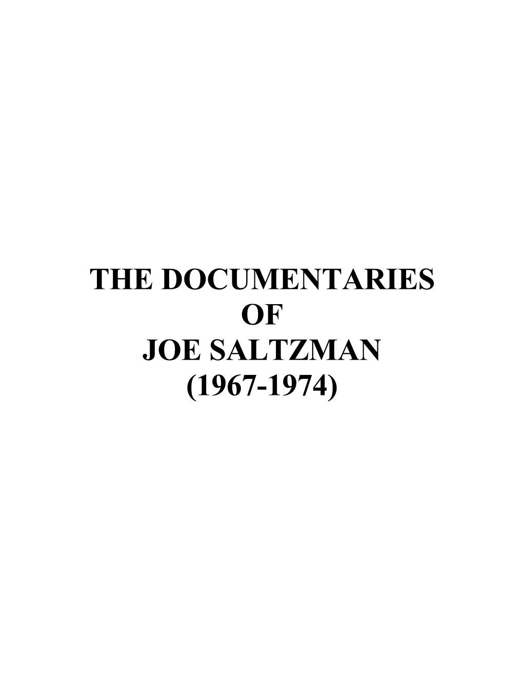 Saltzman Documentary Brochure