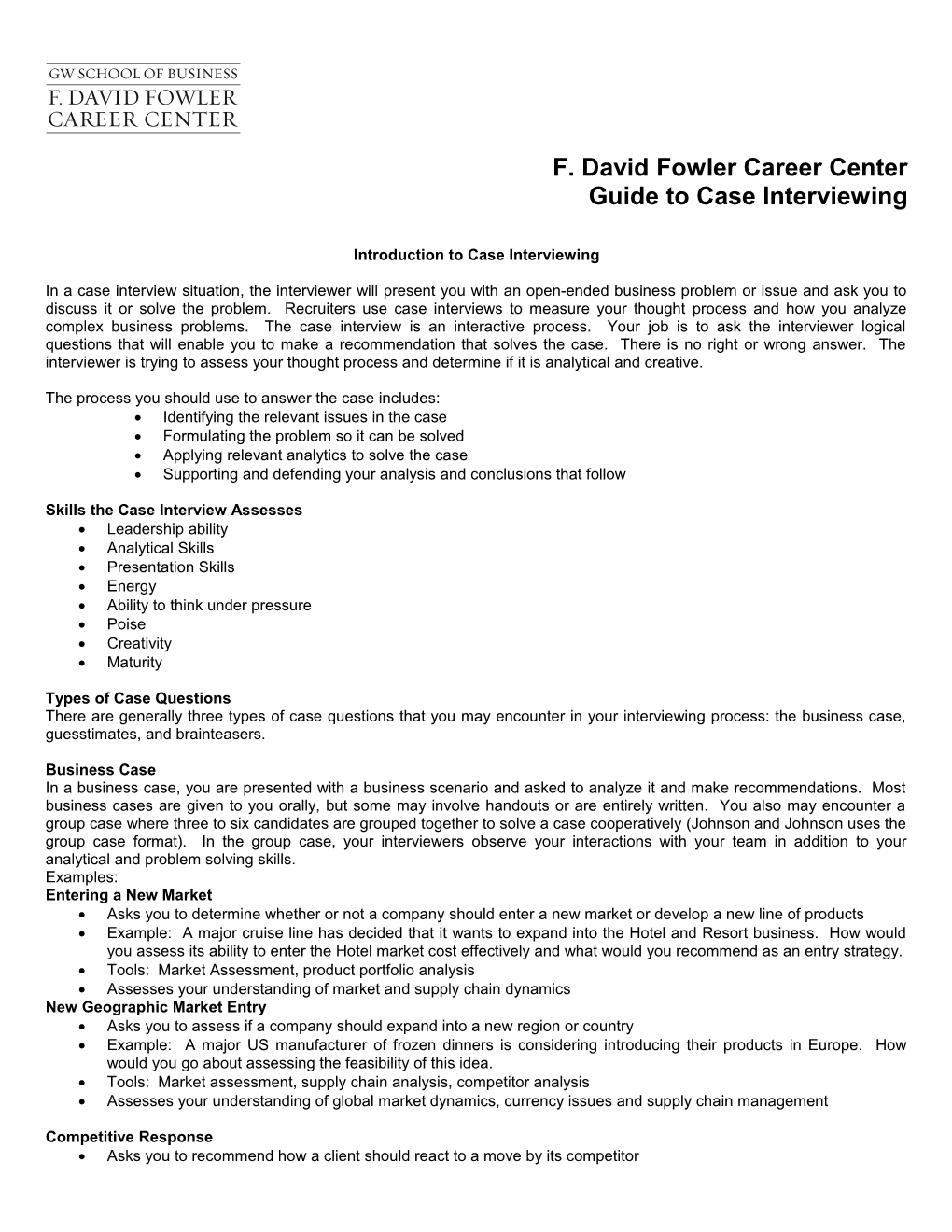 F. David Fowler Career Center