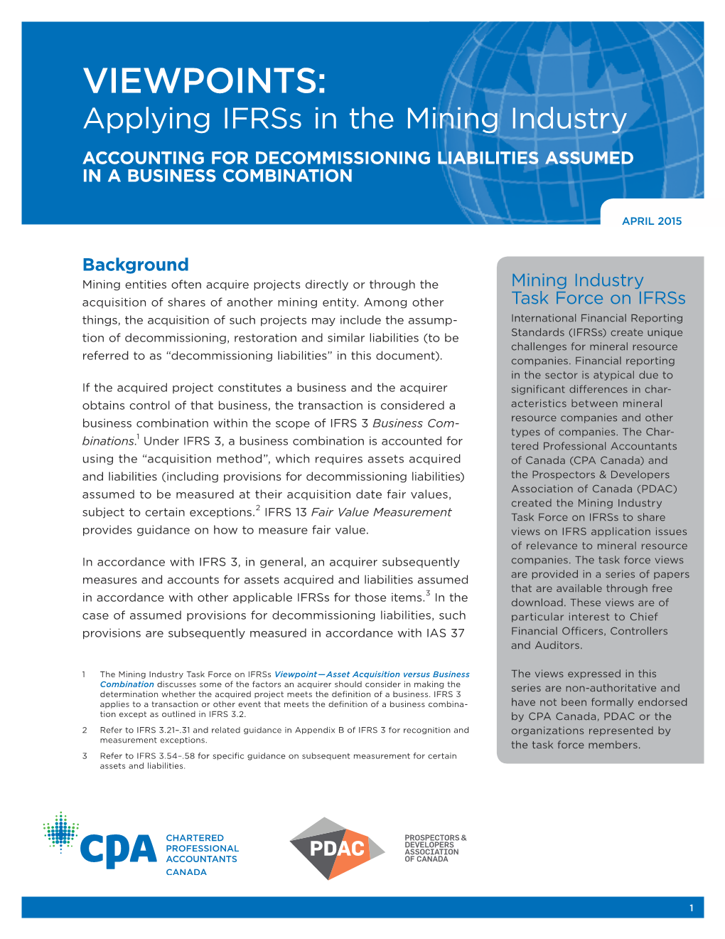 Viewpoints: Accounting for Decommissioning Liabilities Assumed in a Business Combination (Mining)