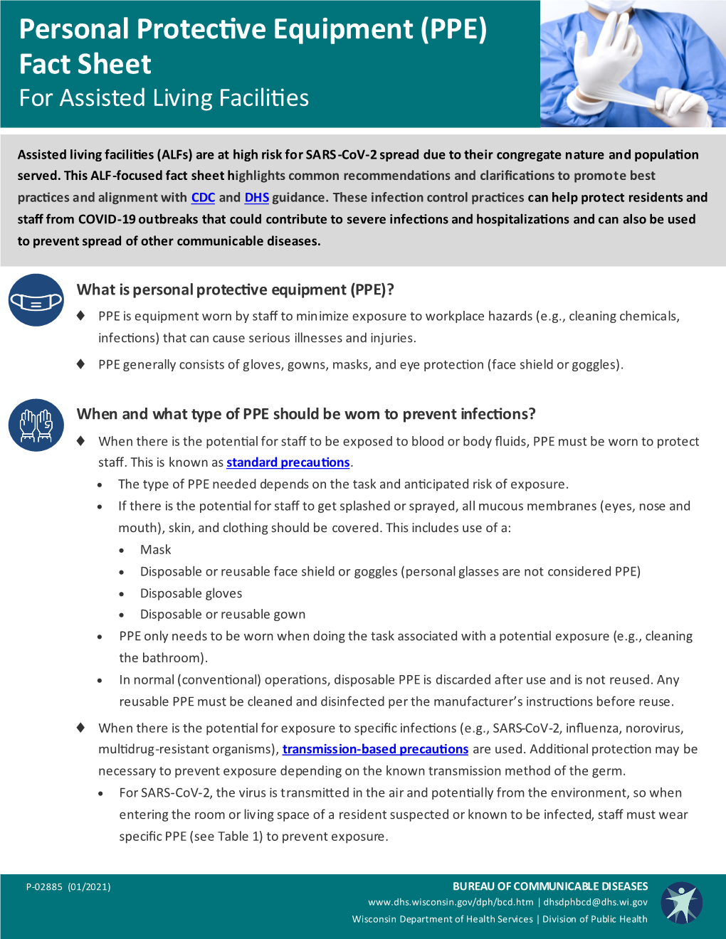 Personal Protective Equipment (PPE) Fact Sheet for Assisted Living Facilities