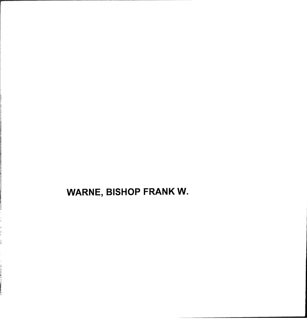 Warne, Bishop Frank W