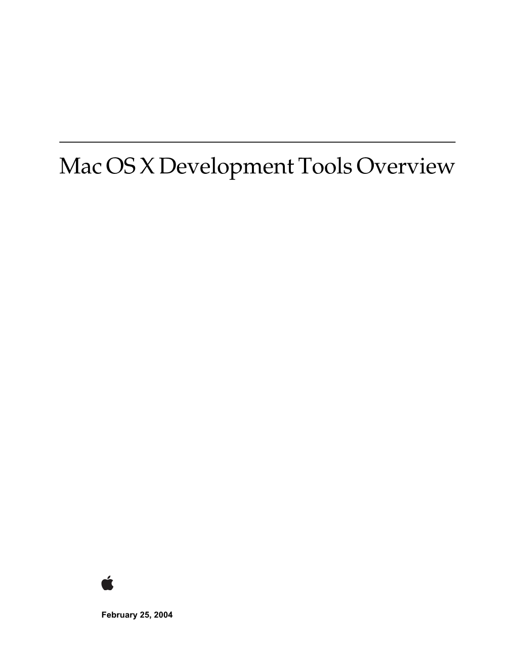 Mac OS X Development Tools Overview