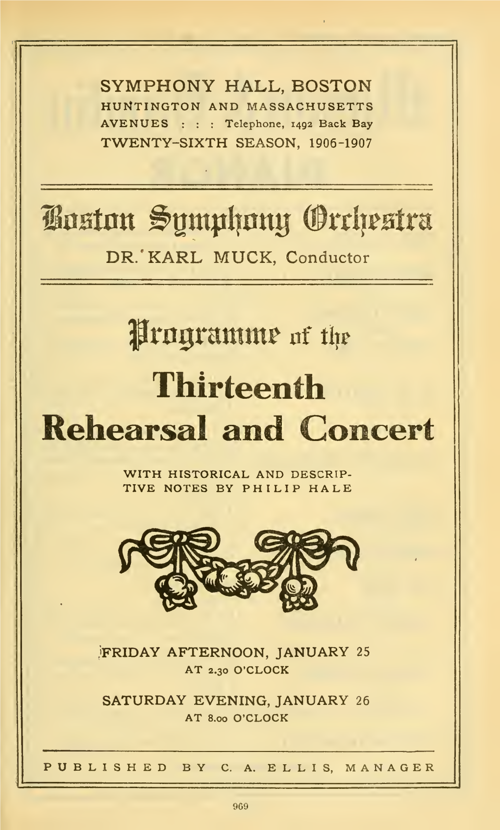 Rehearsal and Concert