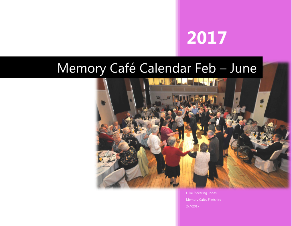 Memory Café Calendar Feb – June