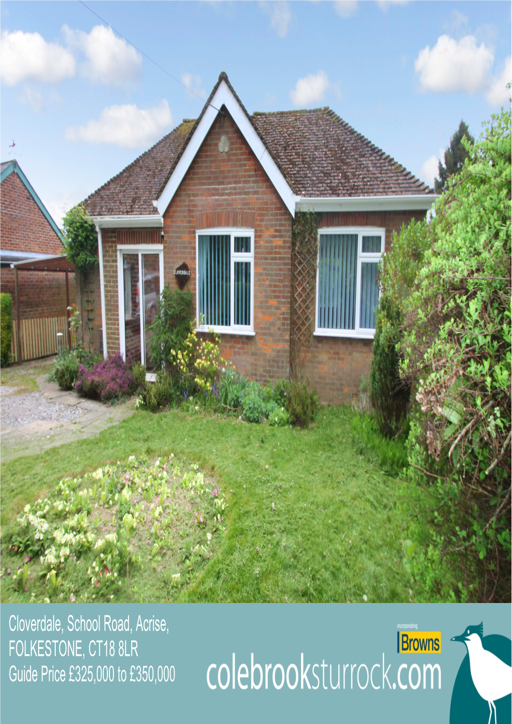 Cloverdale, School Road, Acrise, FOLKESTONE, CT18 8LR Guide Price £325,000 to £350,000