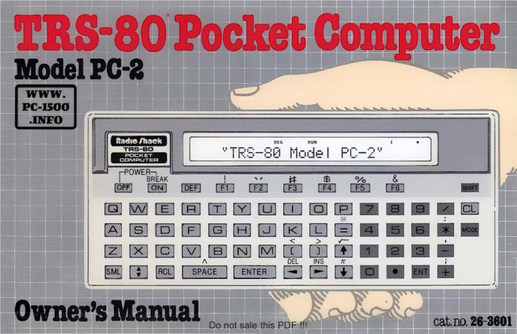 Tandy PC-2 Owner's Manual