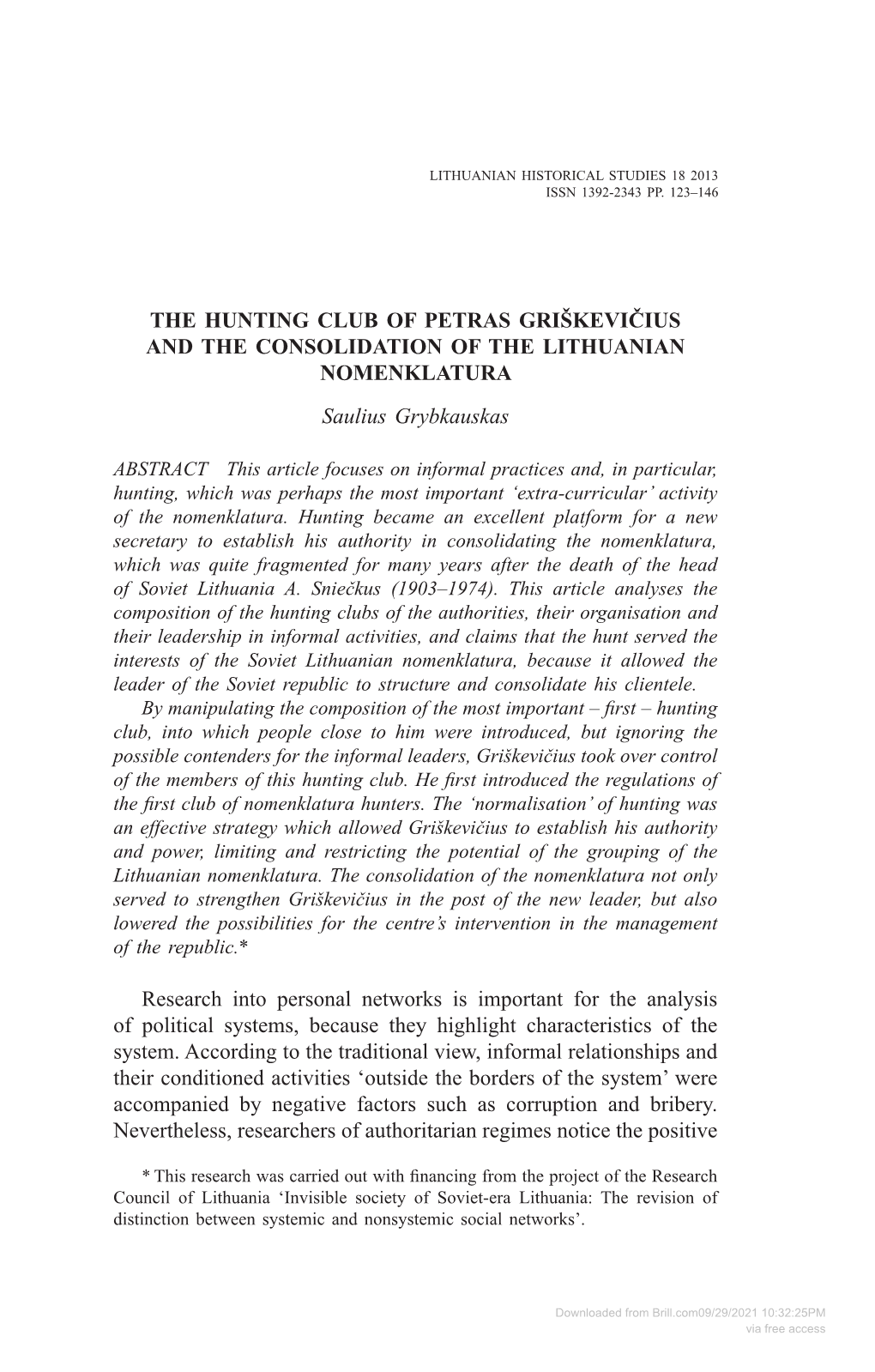 Downloaded from Brill.Com09/29/2021 10:32:25PM Via Free Access 124 SAULIUS GRYBKAUSKAS Value of Informal Implications, Especially Vertical