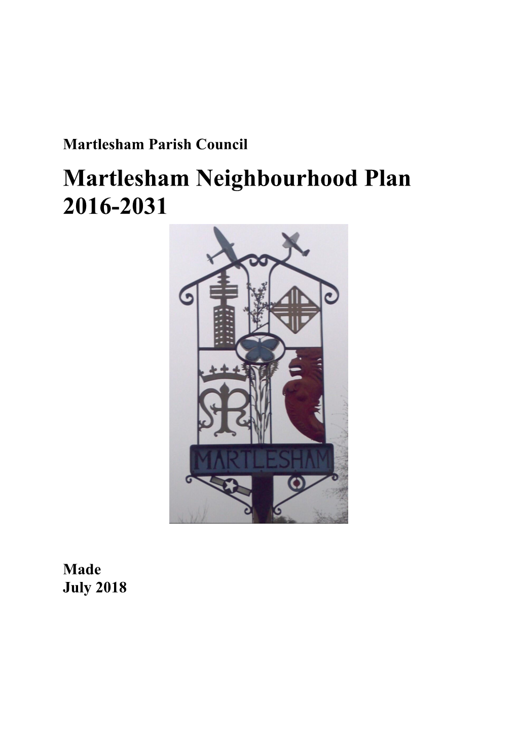 Martlesham Neighbourhood Plan 2016-2031