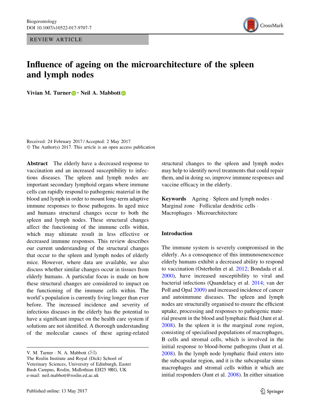 Influence of Ageing on the Microarchitecture of the Spleen And