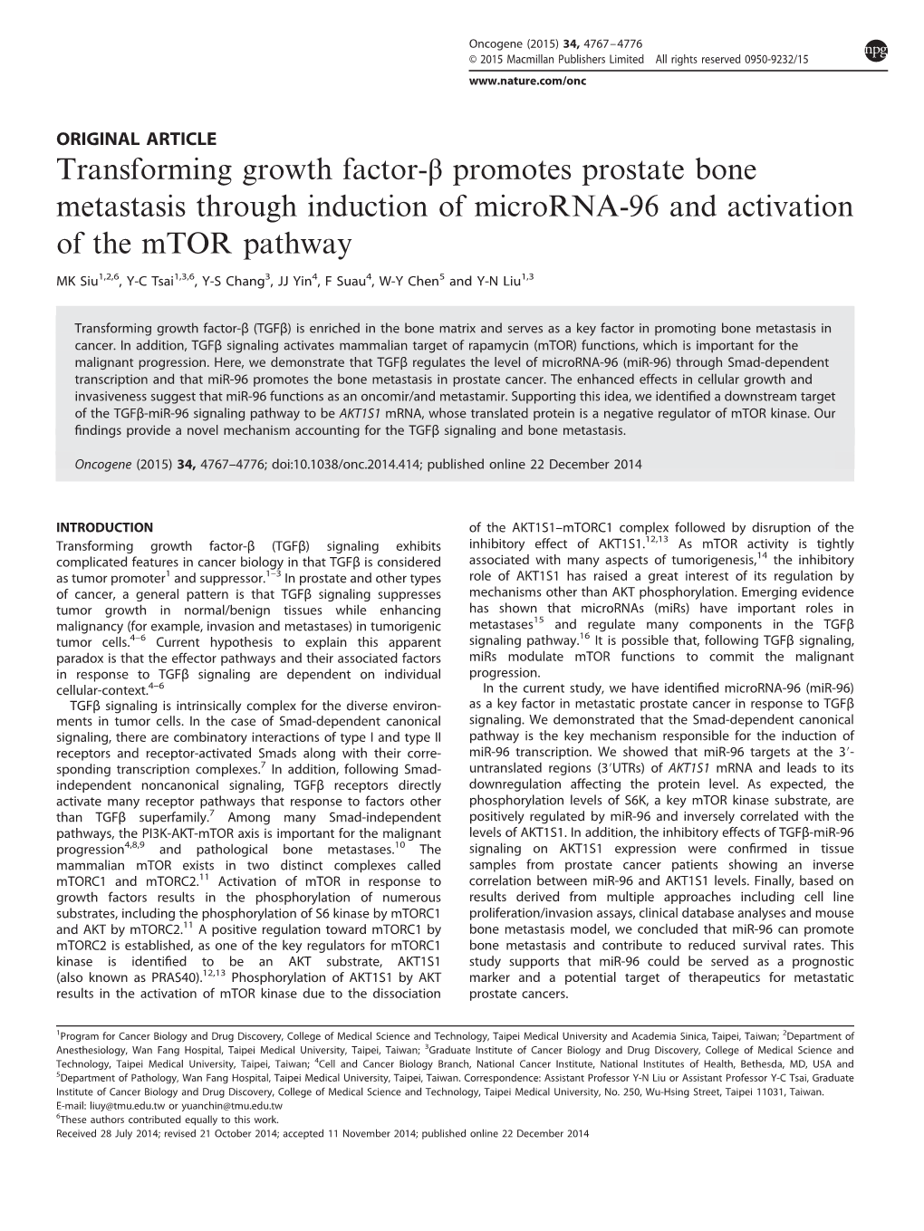 Transforming Growth Factor-&Beta; Promotes Prostate Bone