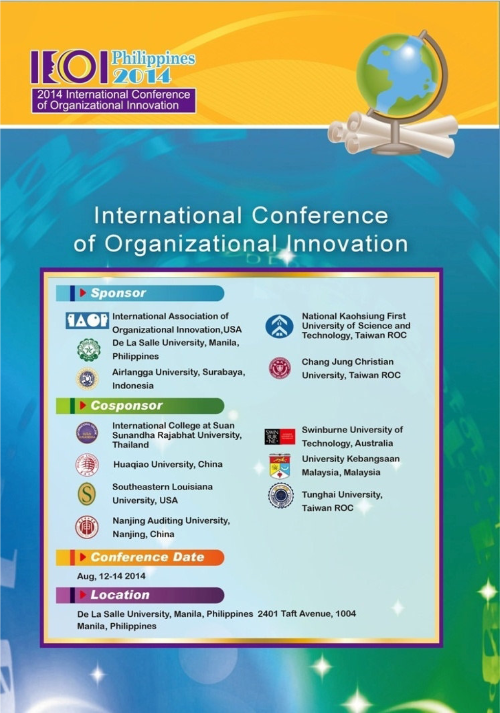 The International Conference on Organizational Innovation (Icoi) Manila, Phillippines, 2014