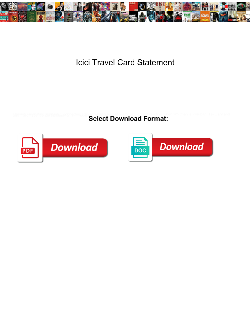 Icici Travel Card Statement