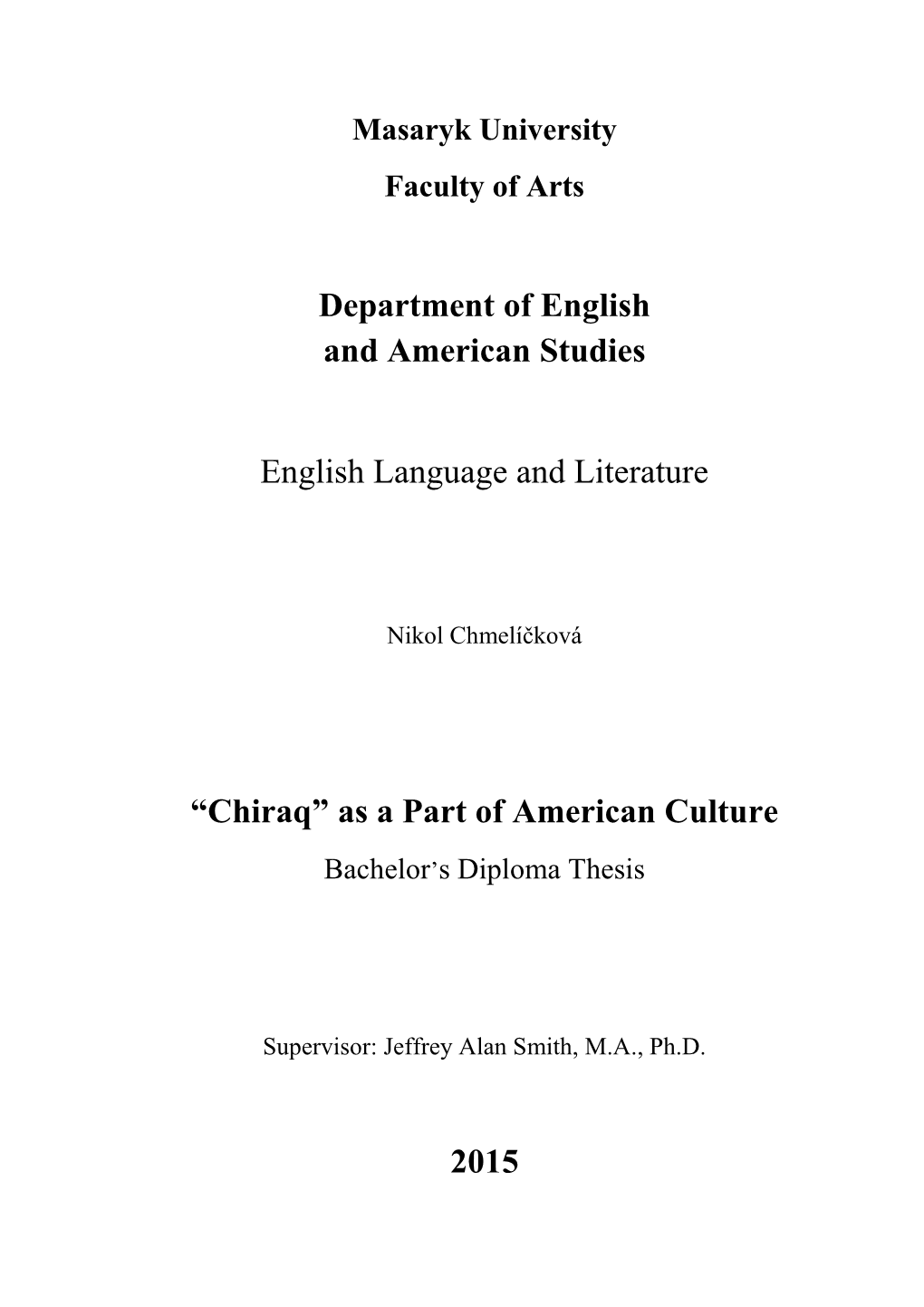 Chiraq” As a Part of American Culture