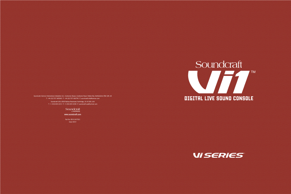 Soundcraft Vi1 Brochure